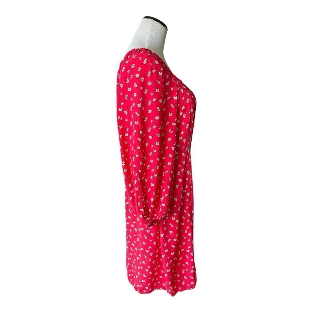 Anthropologie Sanctuary Cilia Wildflower Red Dress Sz 12 3/4 Sleeves Ballon EUC - Picture 8 of 10
